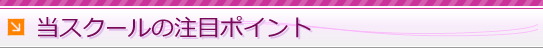 当スクールの注目ポイント